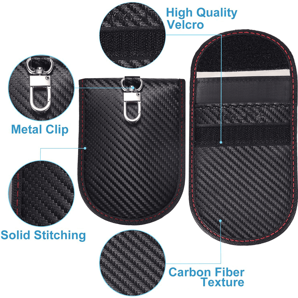 Faraday Bag for Key Fob - 2 Pcs Faraday Cage Protector - Car Key Signal  Blocker Pouch - Keyless Fob Protector Car RFID Blocking Anti Theft Remote  Entry Smart Fobs Protection 