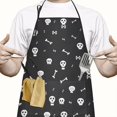 thumbnail image 2 of Halloween White Skulls and Bones Apron-Garden Aprons for Women with Pockets-Cotton Linen Waterproof Kitchen Cooking Gardening Aprons Adjustable for Kitchen,Cooking,BBQ and Salon 33"x27", 2 of 7