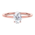 thumbnail image 2 of Mauli Jewels Women's 1.05 Carat Oval Cut Moissanite and Diamond Engagement Rings in 14K Solid Gold, 4-Prong Setting, 2 of 6