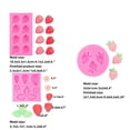 thumbnail image 2 of QZS Strawberry Fondant Molds,Set of 3 Reusable Strawberry Silicone Mold,Portable Flower Leaves Fondant Tool for Cookies,Cupcake, 2 of 6