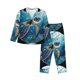 thumbnail image 1 of Fotbe Watercolor Turtle4 Conjunto de Pijama de Manga Larga para Mujer con Estampado, Ropa de Dormir de 2 Piezas, Conjunto de Casa Suave y Cómodo con Bolsillos-XX-Large, 1 of 7