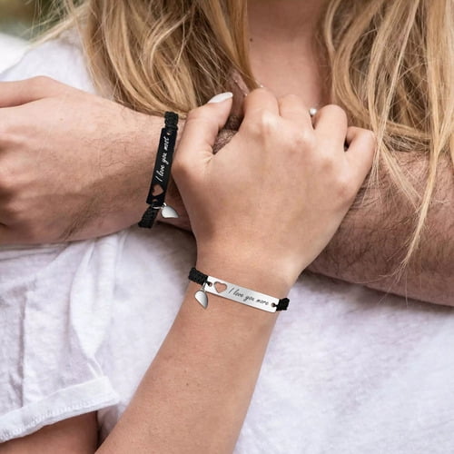 Couple bracelets deals engraved