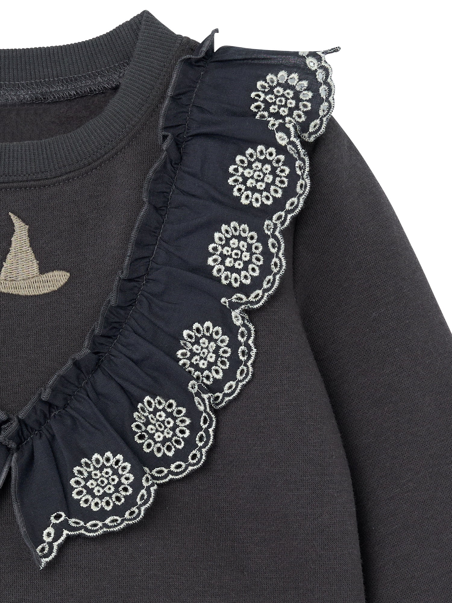 Modern Moments Toddler Girl Elphaba Wicked Eyelet Ruffle Sweatshirt, Sizes 12 Months - 5T