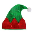 thumbnail image 2 of DPTALR Chapeau de Noël Vert Rouge pour Adulte Chapeau du Père Noël, 2 of 2