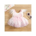 thumbnail image 2 of TSEXIEFOOFU Baby Girl's Romper, Sleeveless Feather Tassel Decorated Lace Embroidered One Piece Romper Dress, 2 of 9