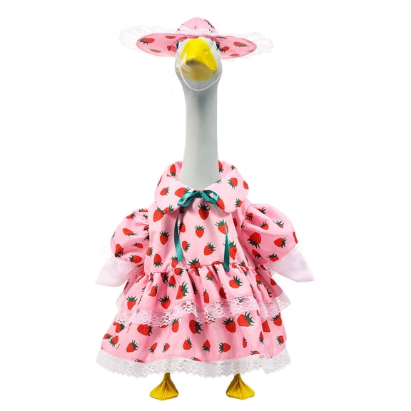 Easter Goose Outfit with Purple Basket for 23" Porch Goose Holiday Bunny Hat Costume Easter Party Outdoor Garden Patio Yard Lawn Art Decoration