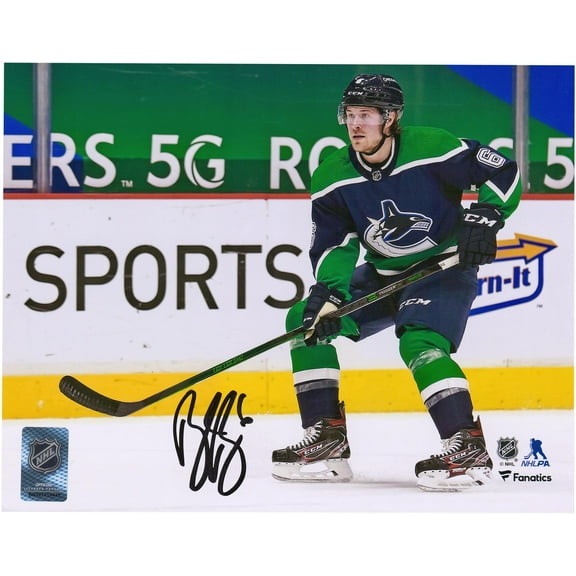 Brock Boeser Vancouver Canucks Autographed 8" x 10" Reverse Retro Jersey Skating Photograph - Fanatics Authentic Certified