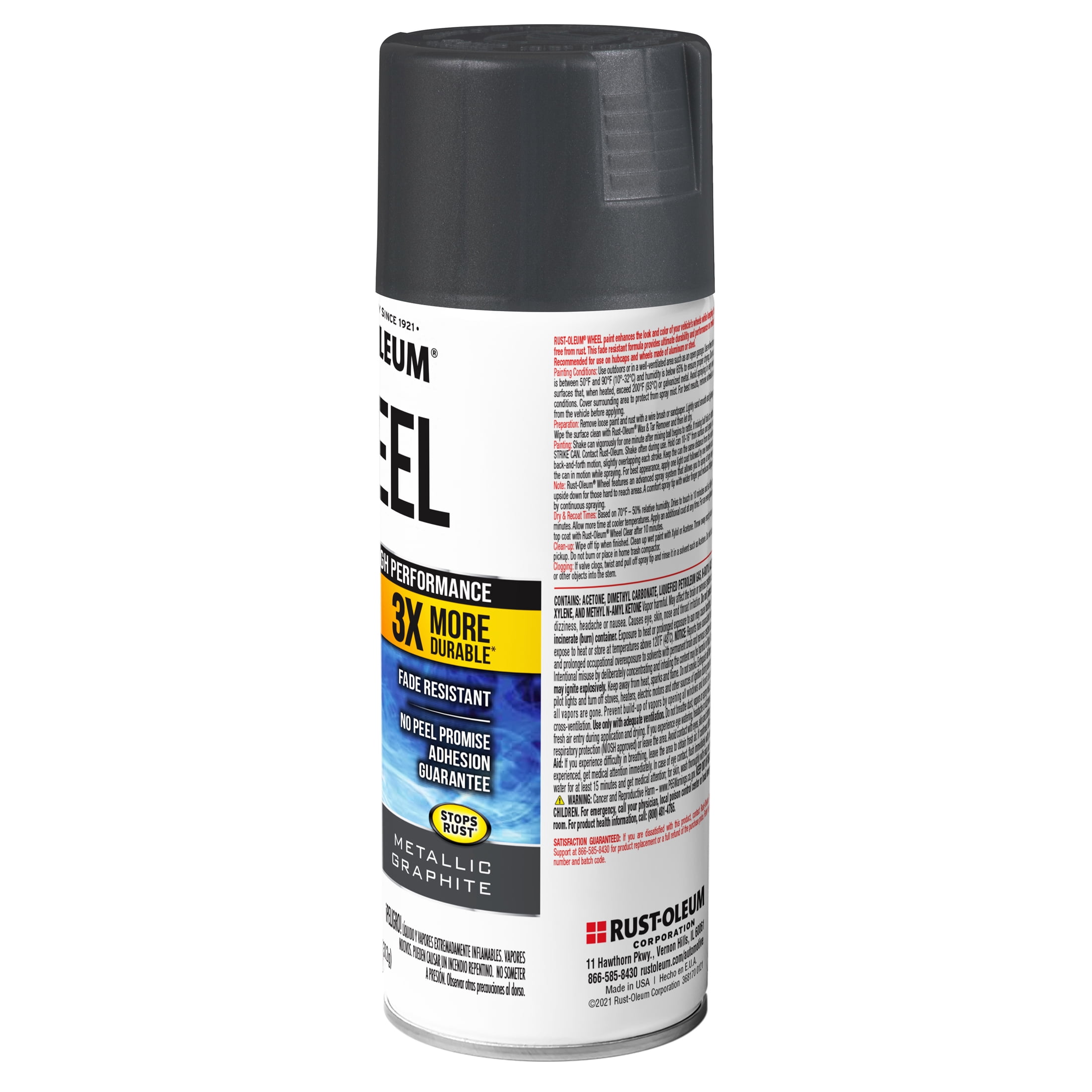 6 Pack, Graphite, Rust-Oleum Automotive Wheel 3X Metallic Spray Paint-366441, 11 oz