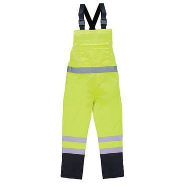 ERB Safety 63141 S860BIB Lime ANSI Class E Bib Rain Pant Hi-Viz Lime 4X-Large