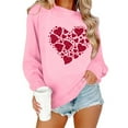 thumbnail image 4 of BLTIBY Valentine Shirts for Women Love Heart Printed Sweater Long Sleeve Round Neck Pullover Blouse Fashion Casual Valentines the Day Top Pink M, 4 of 8