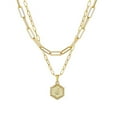 thumbnail image 1 of Xihbxyly Collar Chapado En Oro, Elegante Colgante con Inicial En Capas, Cadena con Diseño Hexagonal, Longitudes Ajustables para Un Estilo Versátil, Un Regalo Especial para Mujer, Perfecto para Ocasio, 1 of 2