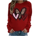thumbnail image 2 of Styesk Chandails à Manches Longues pour Femmes, Imprimé de Cœur, Hauts de Sortie, T-Shirts Confortables et Doux à Col Rond, Chandail à Enfiler, Mode, Ample, Léger, Chandail en Molleton, Graphique de la Saint-Valentin, Hauts Décontractés, 2 of 3