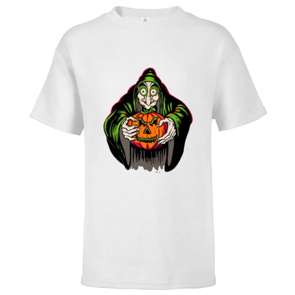 Disney 100 Villains Evil Queen Witch Snow White Halloween - Short Sleeve T-Shirt for Kids - Customized-White