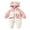 Pink, variant on Baby 12D Elephant Ear Color Block Padded Snowsuit Unisex Cartoon Animal Pocket Hooded Zip Up One Piece Winter Jumpsuit Lined Warm Infant Romper for Toddler Boys Girls Outdoor Play