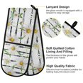 thumbnail image 4 of Dailycode Double Sided Oven Mitt with Loop Heat Resistant Kitchen Long Potholders 7" x 35" Daisy Flower on Black White Stripes, 4 of 6
