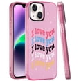 thumbnail image 2 of For Apple iPhone 14 /13 Fashion Layer Design Slim IMD TPU Protective, Shockproof Hybrid Stylish Durable Hard PC Cover, XPM Phone Case [I Love You], 2 of 9