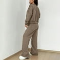 thumbnail image 3 of Women's Fall 2 Piece Lounge Sweatsuits Set Zip Up Sweatshirt Jacket Wide Leg Sweatpants Lounge Sets Tracksuit Y2k Complexion XL, 3 of 4