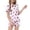 White, variant on HCYSFG Girls Palm Tree Print Pajama Sets 2 Piece Notch Neck Short Sleeve Lounge Set Button Front Shirt And Shorts Chest Pocket Sleepwear Sets