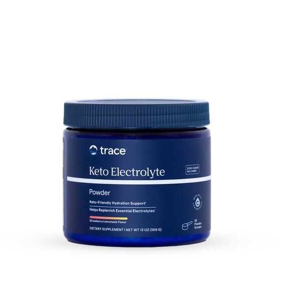 Trace Minerals | Keto Electrolyte Powder Drink Mix | Sugar Free | Promotes Energy and Endurance | Gluten Free, Vegan | Strawberry Lemonade | 55 Servings