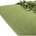 thumbnail image 4 of JWH 3D Handmade Square Decorative Soft and Smooth Velvet Flower Accent Pillow Cases 18x18inch Green, 4 of 8