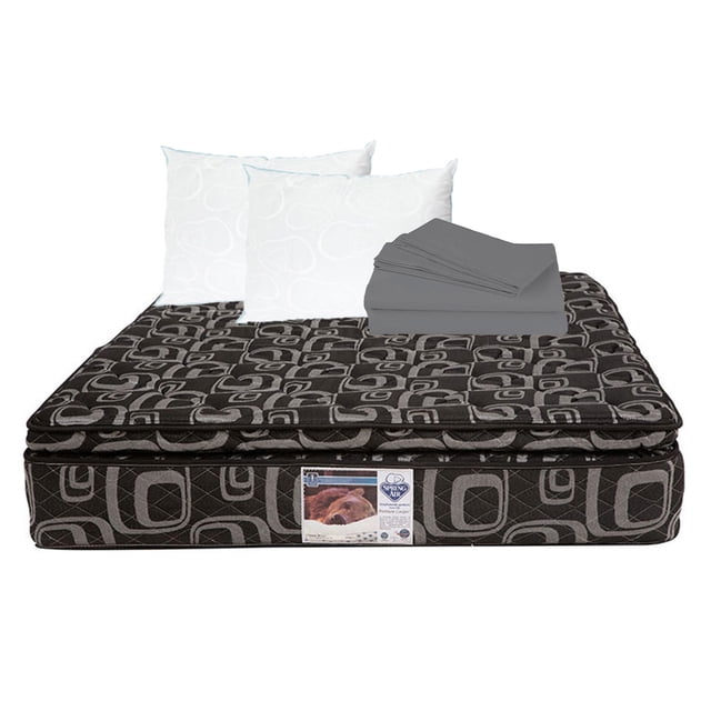 Colchón King Size Morgan + 2 Almohadas Oso + Sábanas Basic