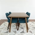 thumbnail image 5 of Nanuet Mid-Century Modern Blue Fabric Upholstered Dining Chair (Pair), 5 of 5