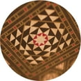 thumbnail image 1 of Ahgly Company Machine Washable Indoor Square Transitional Red Brown Area Rugs, 3' Square, 1 of 7