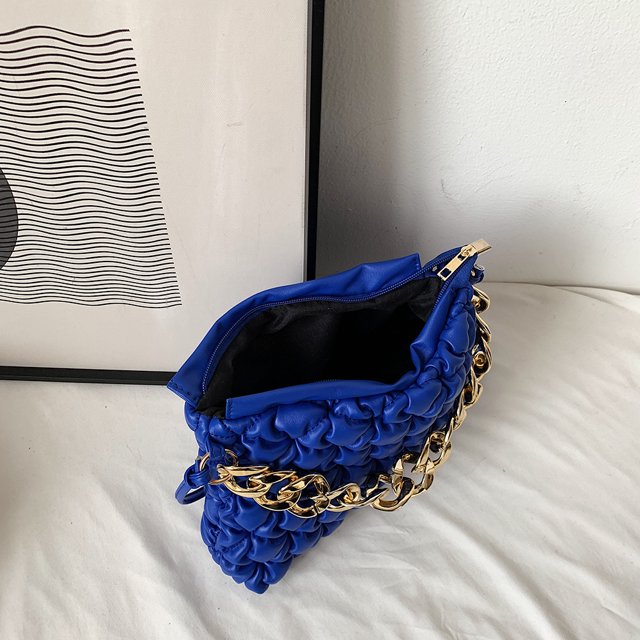 Bolsa Moda plisada mujer monederos cadena cuero hombro mensajero bolso Sywqhk Para Estrenar