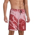 thumbnail image 2 of Balery Striped Meat Pantalones cortos de pijama de punto de algodón para hombre con cinturilla y bolsillos-X-Large, 2 of 6