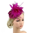 thumbnail image 3 of Prolriy Fascinators Hats for Women, Womens Flower for Beads Hat Fascinators Cute Wedding Headwear Headband Hair Accessories for Women Hot Pink One Size, 3 of 9