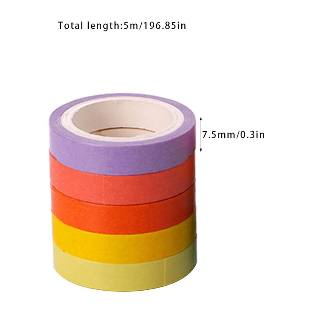 10-Piece Japanese Washi Masking Tape Set – Vibrant Solid