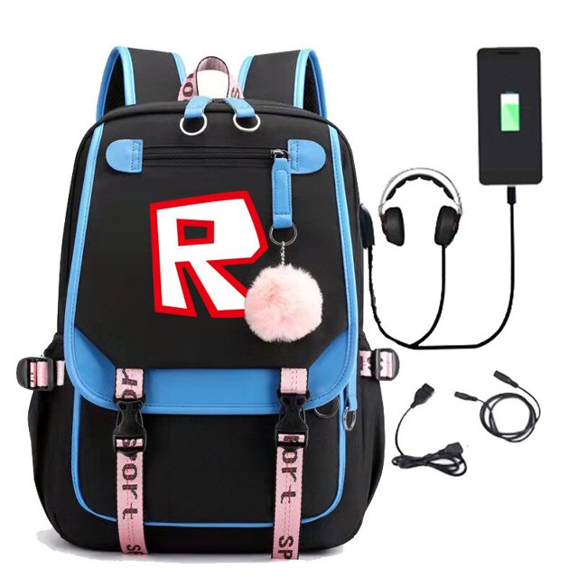 Cinta de carga USB periférica de juego Roblox para hombres y mujeres, bolso de hombro para estudiantes de escuela secundaria, gran capacidad, nuevo
