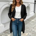 thumbnail image 5 of Binmer Women’s V Neck Open Front Long Knit Cardigan Long Sleeve Casual Mid Length Outerwear,Sizes S-2XL, 5 of 9