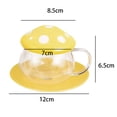 thumbnail image 3 of Taza de té de con hongo de 2 piezas con posavasos de cerámica con colador, 3 of 9