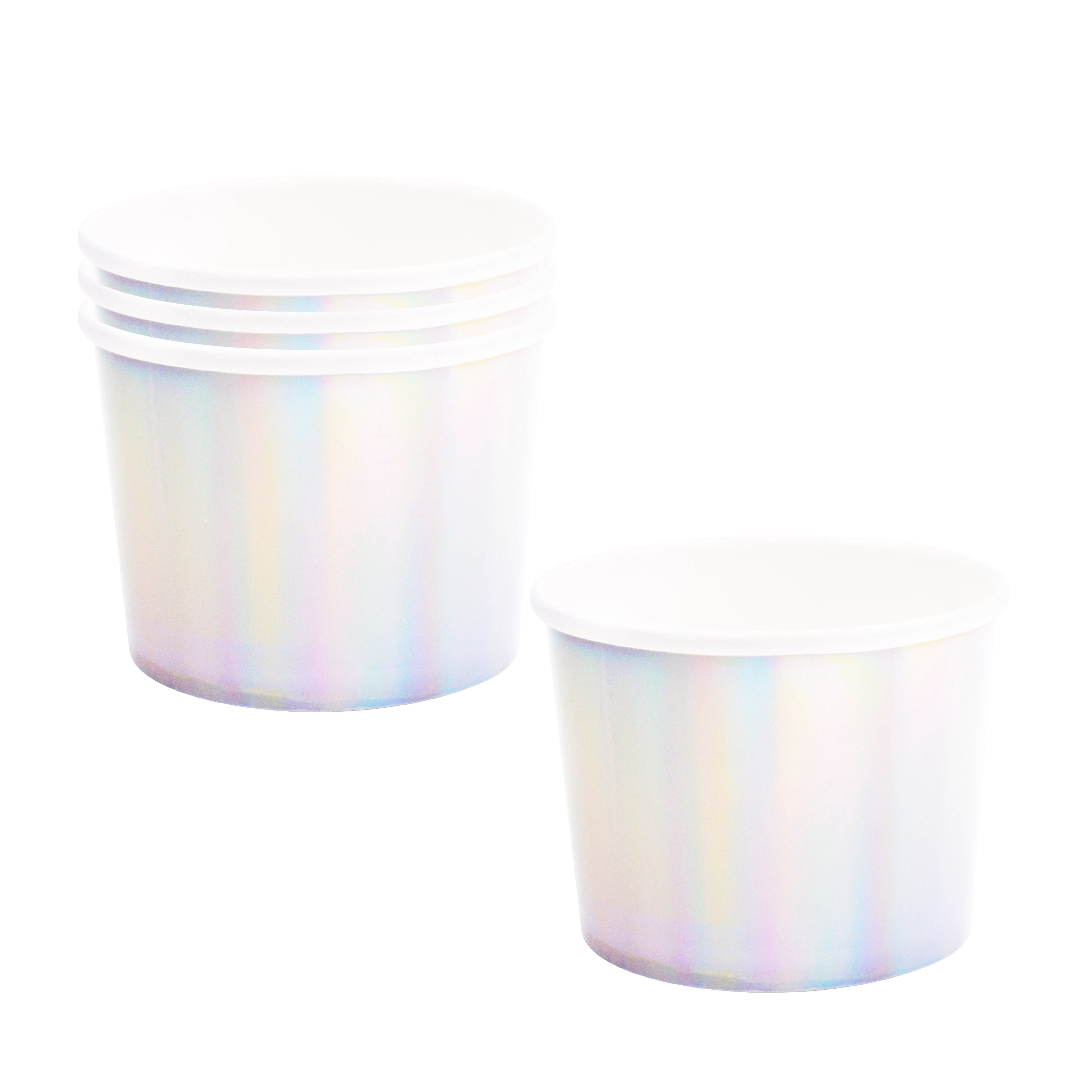 3.375 (Topper) x 2.625 in H, 9 Ounce Capacity, 8 Count Metallic Gold / Red / Iridescent  Disposable Paper Treat Cup, Christmas, Partyware, Holiday Time