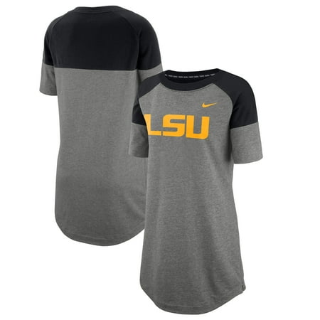 Nike Womens Entry - LSU Tigers Nike Women's French Terry Dress - Heathered Charcoal
