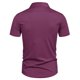 thumbnail image 3 of Blusa y camisa de manga corta con cuello vuelto para hombre, estilo informal de negocios, color liso, con solapa y botones, a la moda, de manga corta, 3 of 5