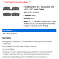 thumbnail image 2 of Front Brake Pad Set - Compatible with 1981 - 1983 Isuzu Pickup 1982, 2 of 2
