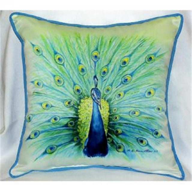 Betsy Drake ZP758 Peacock Throw Pillow- 22 x 22 in.