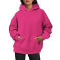 thumbnail image 2 of Razzly Women's Casual Hooded Sweatshirt Soft Comfortable Pullover Hoodie For Everyday Wear Basic Loungewear Lightweight Versatile Tunic Zip up Hoodie Women Yoga Hoodie Holiday(Hot Pink,3XL), 2 of 5