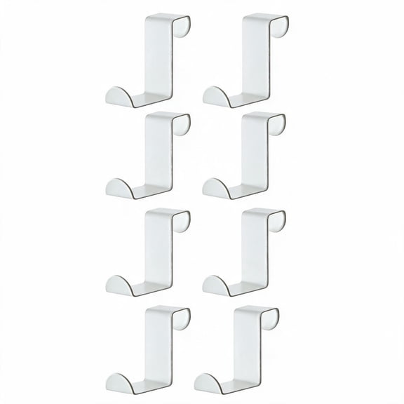 8 Pack Over The Door Hooks, Metal Door Hangers for Clothes, Hats, Towels and Bags, No Drilling
