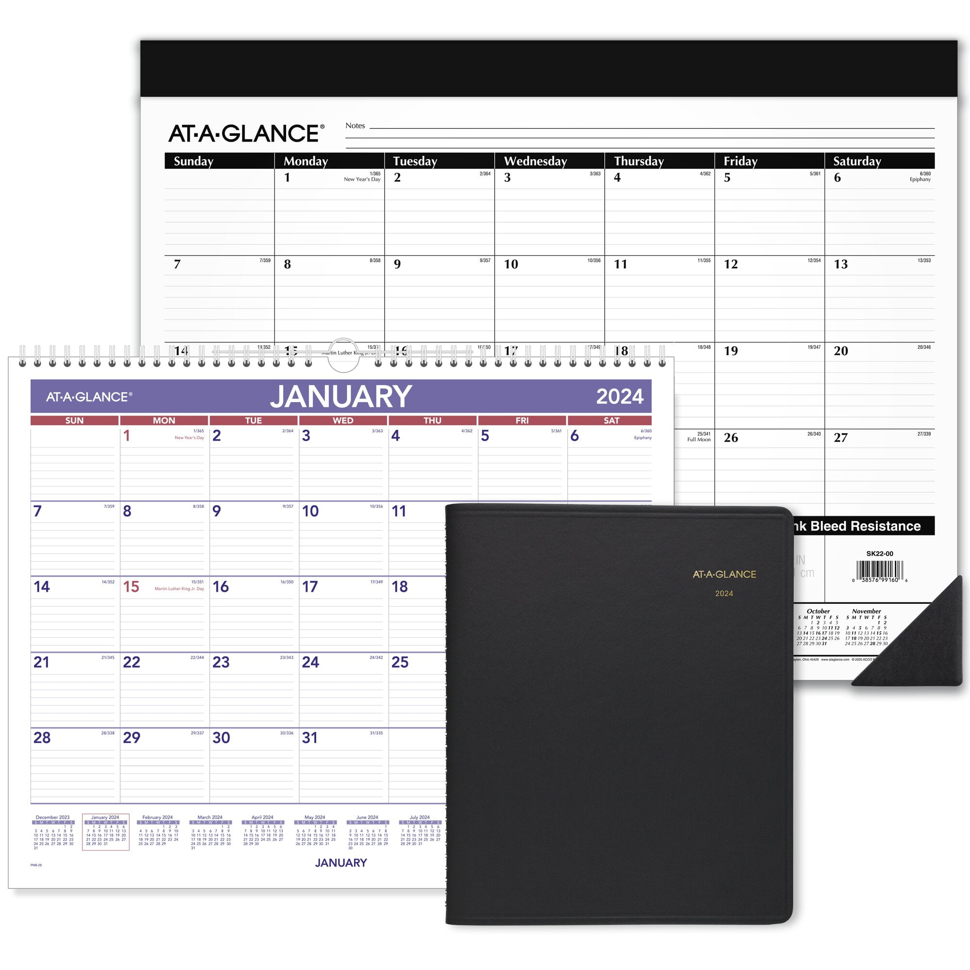 2023-2024 Planner Refills - 2023-2024 Weekly & Monthly Planner Refill, July 2023-June 2024, 7-Hole Punched, Desk Size 4, 5.8 x 8.3, Ocean