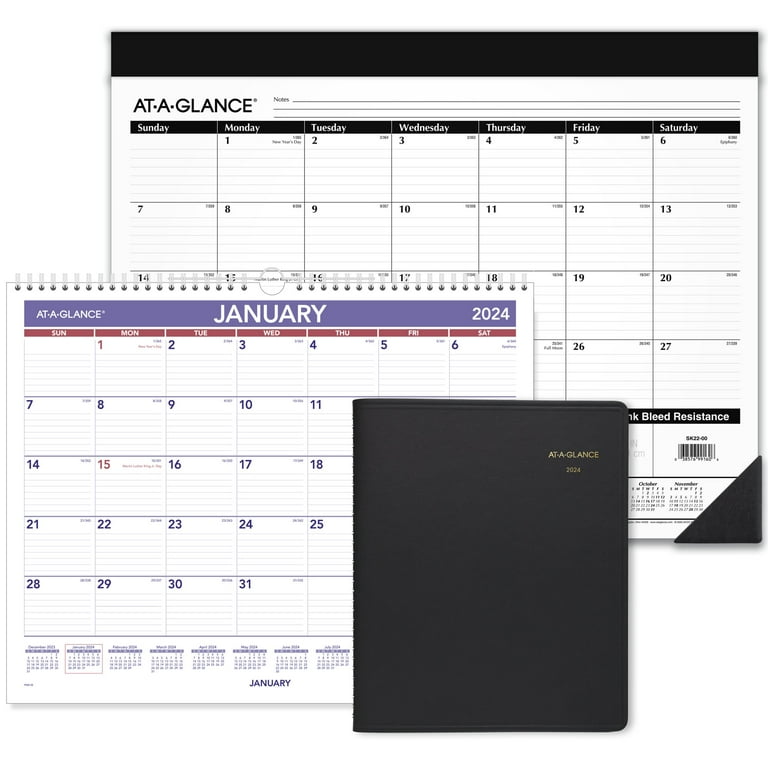 At-a-glance Large Desk Calendar Refill, 4.5 x 8, White Sheets, 2024