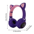 thumbnail image 3 of 2021 Auriculares plegables inalámbricos Bluetooth LED con orejas de gato Micrófono incorporado Compatible con cable de audio y tarjeta TF, 3 of 7