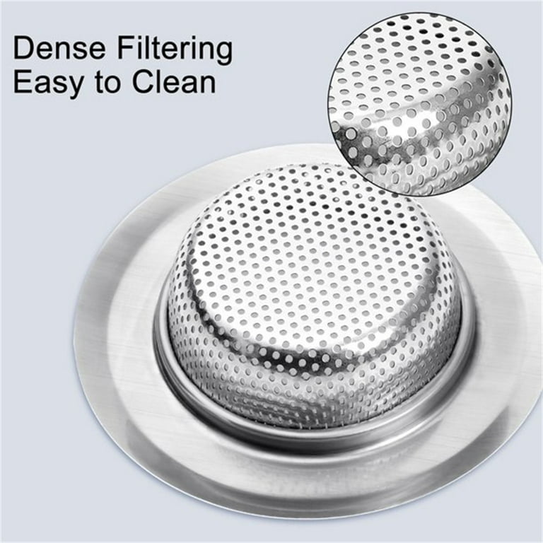 Kitchen Sink Strainer Stainless Steel, LASSHSWA Kitchen Sink Drain Strainer, Sink Strainers for Kitchen Sinks with Large Wide Rim 4.5 Diameter (2