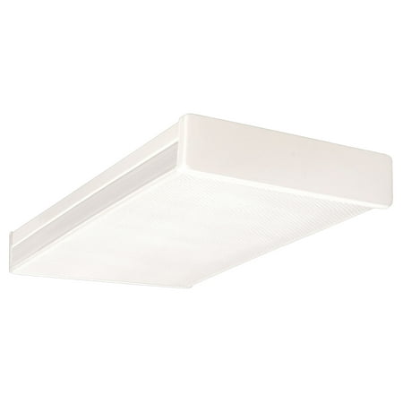 NICOR Lighting 2 Ft. Standard Dual-Lamp 17W T8 Fluorescent Wraparound Ceiling Fixture with Clear Prismatic Acrylic Lens