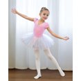 thumbnail image 2 of Vine Girls Ballet Leotards Toddler Dance Dress Tutu with Skirt Dance Leotards Outfit Combo Puff Sleeves for 3-11 Years,Pink, 2 of 7