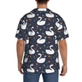 thumbnail image 3 of Sikiie Swan And Flowers1 Men's Wrinkle Free Untucked Cuban Shirt Business Casual Button Down Shirts Short Sleeve Shirt3X-Large, 3 of 5
