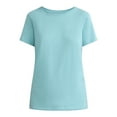 thumbnail image 5 of Time and Tru Women's Cotton Crewneck Tee with Short Sleeves, Size XS-XXXL, 5 of 5