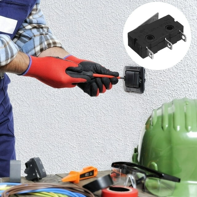 KAKOWELY 12pcs Black Micro Switches with for Home Appliances and Electronics Push Button Rating